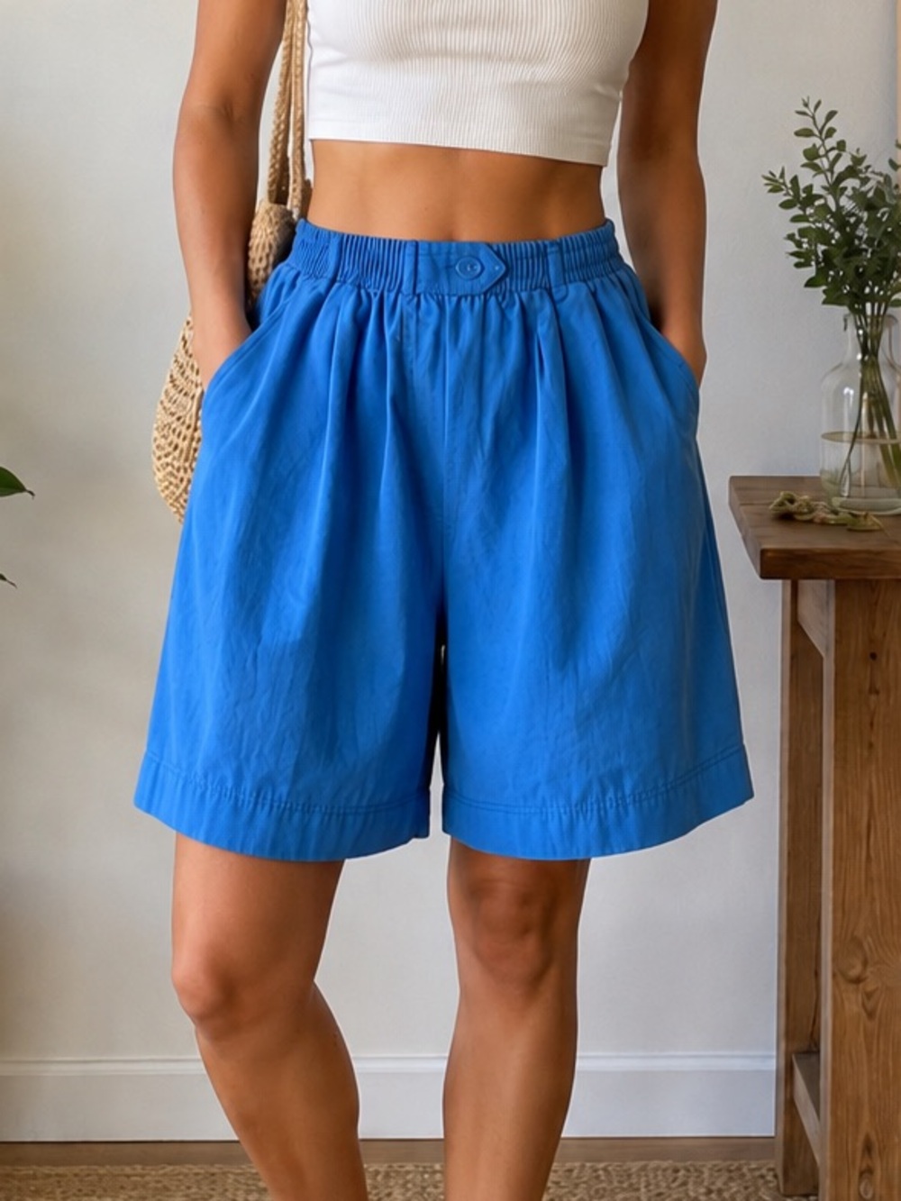 Koret Vibrant Blue Elastic-Waist Bermuda Shorts